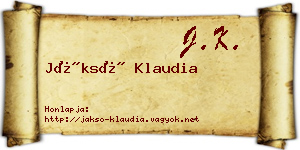 Jáksó Klaudia névjegykártya