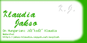 klaudia jakso business card